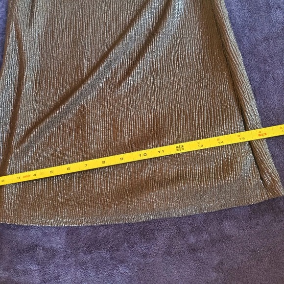 BY TOGETHER Made in USA Womans Sz S Wide Leg Metallic Black Crinkle Pleated Boho - Picture 6 of 6